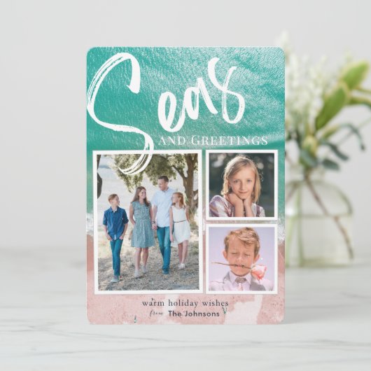 Zeeen en groeten Ocean Holiday 3 Fotokaart Kaart (Staand voorkant)