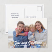 Zeeen en groeten Perzikfoto Kerstmis Feestdagenkaart (Voorkant / Achterkant)