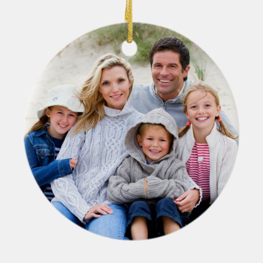 Zeeen en groeten Poinsettia Anchor PHOTO BACK Keramisch Ornament (Achterkant)