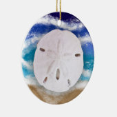 Zeeen en groeten | Sand Dollars en Ocean Waves Keramisch Ornament (Rechts)