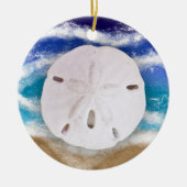 Zeeen en groeten | Sand Dollars en Ocean Waves Keramisch Ornament (Voorkant)