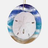 Zeeen en groeten | Sand Dollars en Ocean Waves Keramisch Ornament (Links)