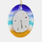 Zeeen en groeten | Sand Dollars en Ocean Waves Keramisch Ornament (Rechts)
