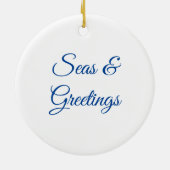 Zeeen en groeten | Sand Dollars en Ocean Waves Keramisch Ornament (Achterkant)