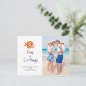 Zeeen en groeten Schrik Foto Holiday Briefkaart (Staand voorkant)