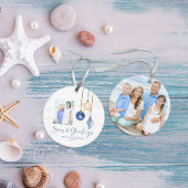 Zeeen en groeten Seashell Holiday Foto Keramisch Ornament
