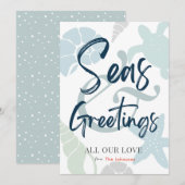 Zeeen en groeten Seashell Holiday Fotokaart Kaart (Voorkant / Achterkant)