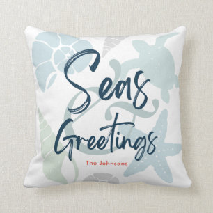 Zeeen en groeten Seashell kerstfeestdag Kussen