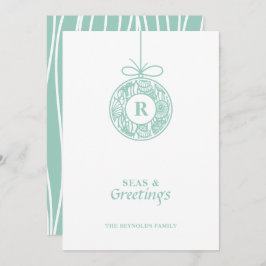 Zeeen en Groeten Seashell Ornament Feestdagenkaart