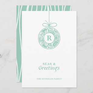 Zeeen en Groeten Seashell Ornament Feestdagenkaart