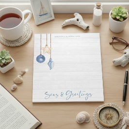 Zeeen en groeten Seashell Ornament Hood Notitieblok