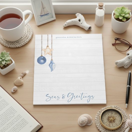 Zeeen en groeten Seashell Ornament Hood Notitieblok