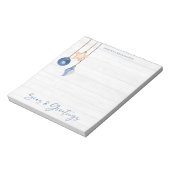 Zeeen en groeten Seashell Ornament Hood Notitieblok (Linkerzijde)