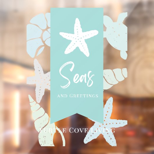 Zeeen en groeten Seashell Turtle Starfish Holiday Raamsticker (Vel 2)