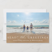 Zeeen en groeten Single Photo Nautical Feestdagenkaart (Voorkant)