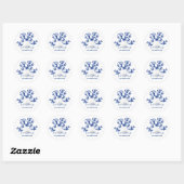 Zeeen en Groeten Strand Kerst Marine Blauw Ronde Sticker (Vel)