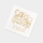 Zeeen en Groeten Strand Zomer Kerst Custom Folie Servetten (Links)
