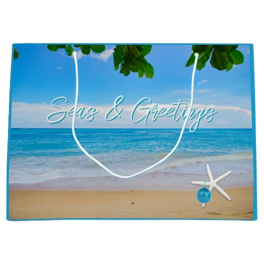 Zeeen en groeten Strandkerst Groot Cadeauzakje (Voorkant)