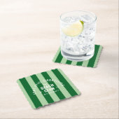 Zeeen en groeten The Beach Club Green Stripe Kartonnen Onderzetters (Insitu)