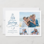 Zeeen en groeten Tropical Beach 3 Foto Feestdagenkaart (Voorkant)
