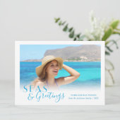 Zeeën en groeten Tropische kust  Feestdagenkaart (Staand voorkant)