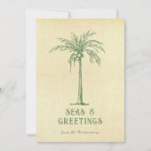 Zeeen en groeten Tropische Palmboom Kerst Feestdagenkaart (Voorkant)