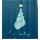 Zeeen en groeten van de kusten douchegordijn (Voorkant)