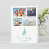 Zeeen en groeten van de kusten feestdagenkaart (Staand voorkant)