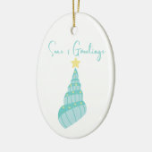 Zeeen en groeten van de kusten keramisch ornament (Links)