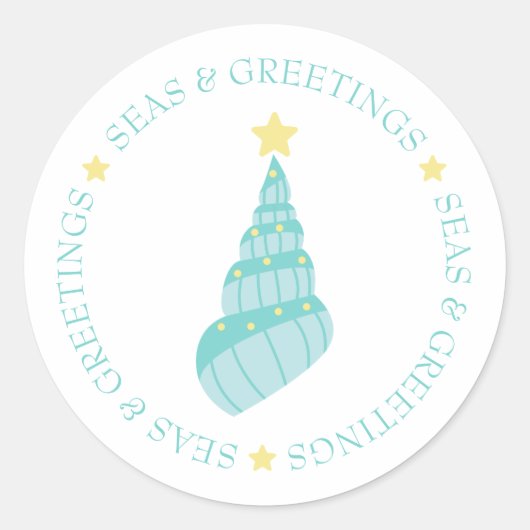Zeeen en groeten van de kusten ronde sticker (Voorkant)