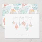 Zeeen en groeten van de Waterverf Shell Feestdagenkaart (Voorkant / Achterkant)