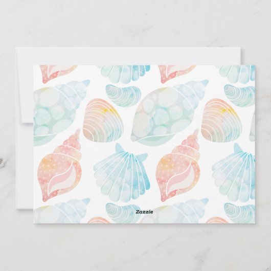 Zeeen en groeten van de Waterverf Shell Feestdagenkaart (Achterkant)