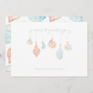 Zeeen en groeten van de Waterverf Shell Feestdagenkaart