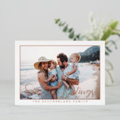 Zeeen en groeten van de zee Mariene biotoop Lijst Folie Feestdagenkaart (Staand Voorkant)