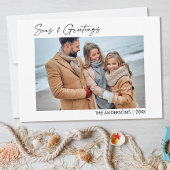 Zeeen en groeten van het Manuscript van de Inkt va Feestdagenkaart