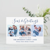 Zeeen en groeten van het Manuscript van de Inkt va Feestdagenkaart (Staand voorkant)