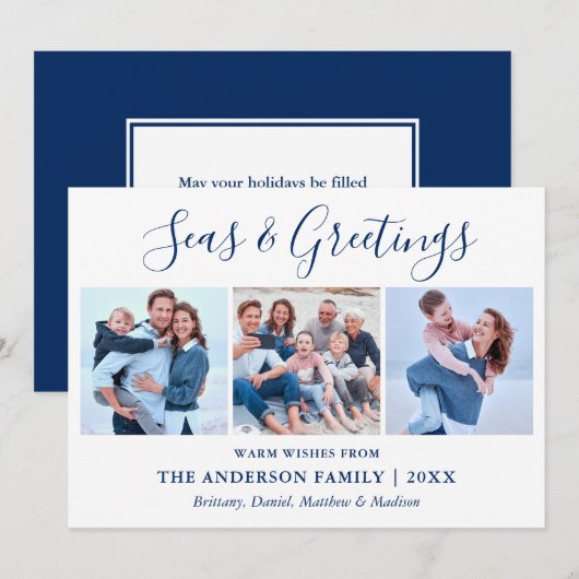 Zeeen en groeten van het Manuscript van de Inkt va Feestdagenkaart (Voorkant / Achterkant)