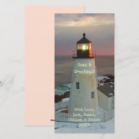 Zeeen en groeten van Maine Lighthouse  Feestdagenkaart (Voorkant / Achterkant)