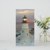 Zeeen en groeten van Maine Lighthouse  Feestdagenkaart (Staand voorkant)