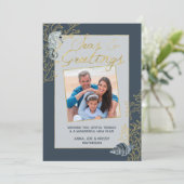 Zeeen en groeten van marinekust en gouden kust feestdagenkaart (Staand voorkant)