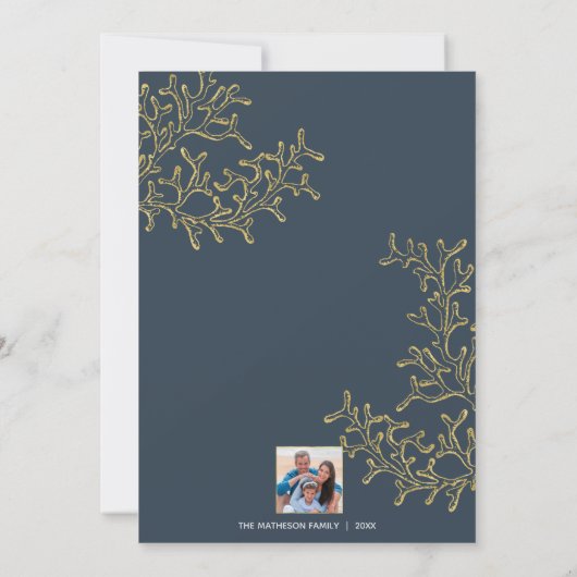 Zeeen en groeten van marinekust en gouden kust feestdagenkaart (Achterkant)