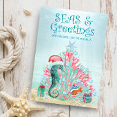 Zeeen en groeten van tropische kerstaven feestdagenkaart