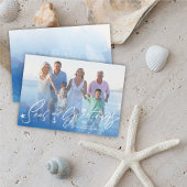 Zeeen en groeten Waterverf Kustzee Foto Feestdagenkaart