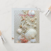 Zeeën en groeten Zeester Roze Koraal Parels Kaart (Voorkant / Achterkant in situ)