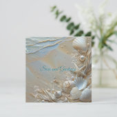 Zeeën en groeten Zeester Schelpen Parels Kaart (Staand voorkant)