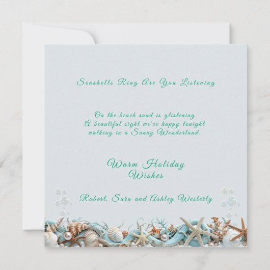 Zeeën en groeten Zeester Schelpen Parels Kaart (Achterkant)