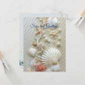 Zeeen en Groeten Zeesterren Roze Koraal Parels Kaart (Voorkant / Achterkant in situ)