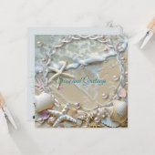 Zeeen en Groeten Zeesterren schelpen Parels Zeefoa Kaart (Voorkant / Achterkant in situ)