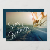 Zeeën en groeten Zeilende Kerstmis Feestdagenkaart (Voorkant / Achterkant)