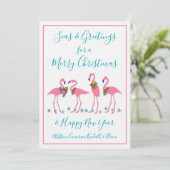 Zeeën en Groetende Flamingo's Kerstkaart (Staand voorkant)